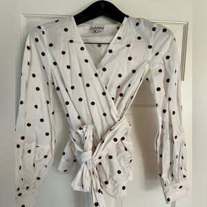 Like new Ganni polka dot top.